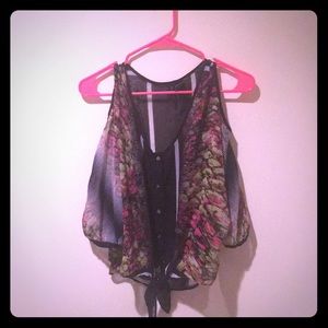 Multi Colored Front-Tie shirt